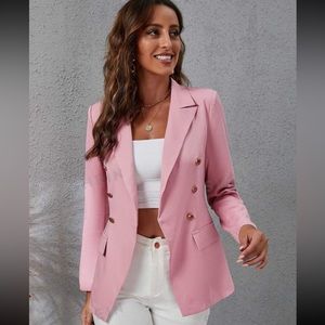 Bubblegum pink breasted blazer